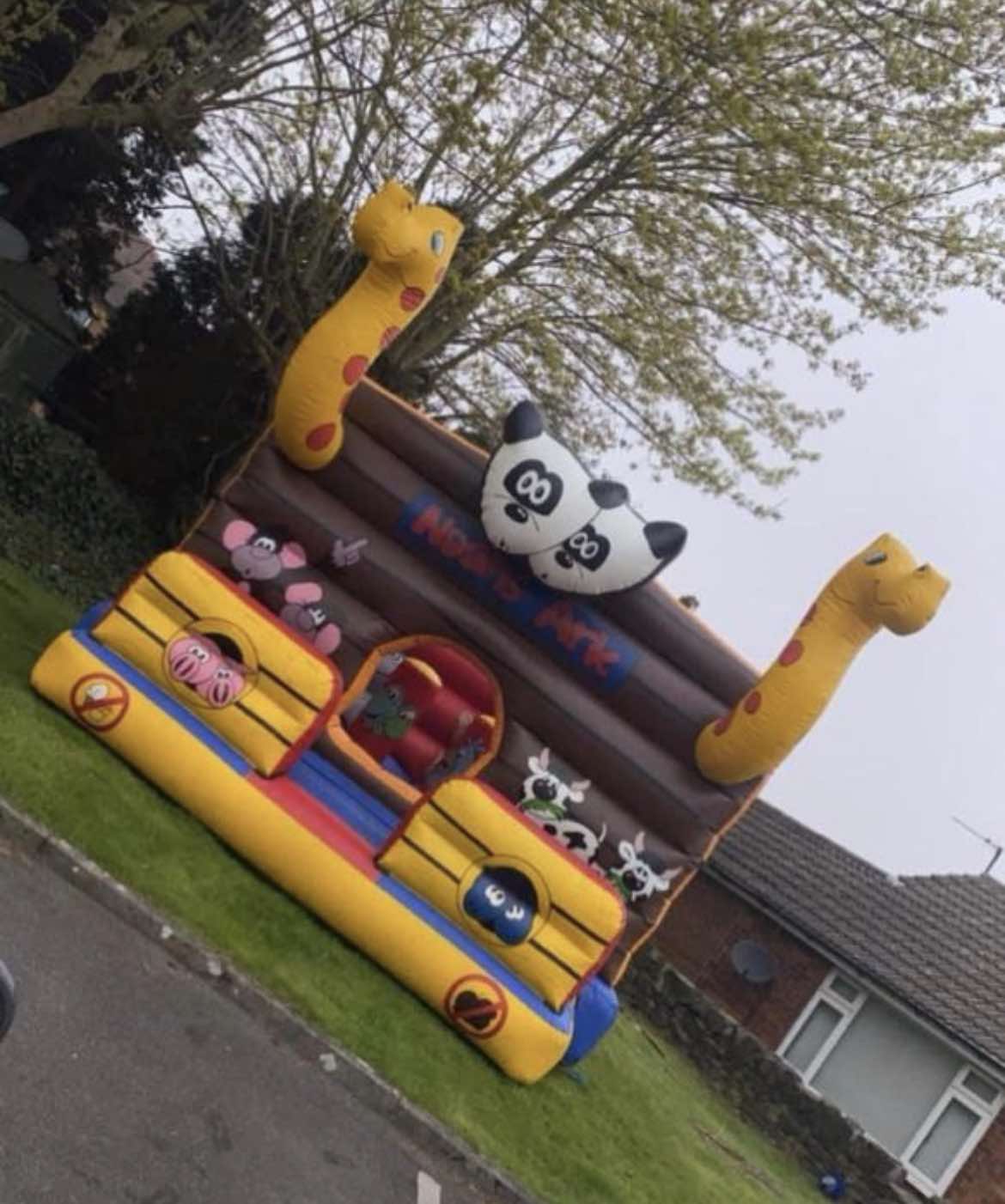 Noah's Ark Safari Adventure bouncy castle at a community event